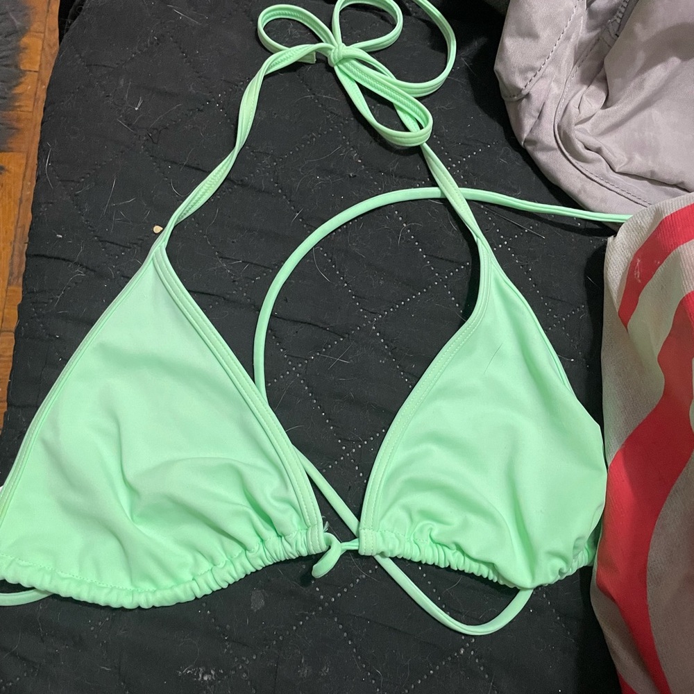 Victoria’s secret triangle bikini top neon green size L